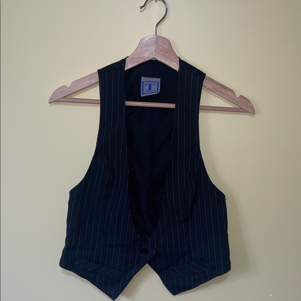 Black Pinstripe Women's Vest